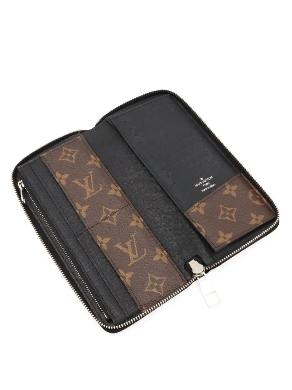 Louis Vuitton Monogram Macassar Zippy Wallet Vertical Zip Around Calf Leather